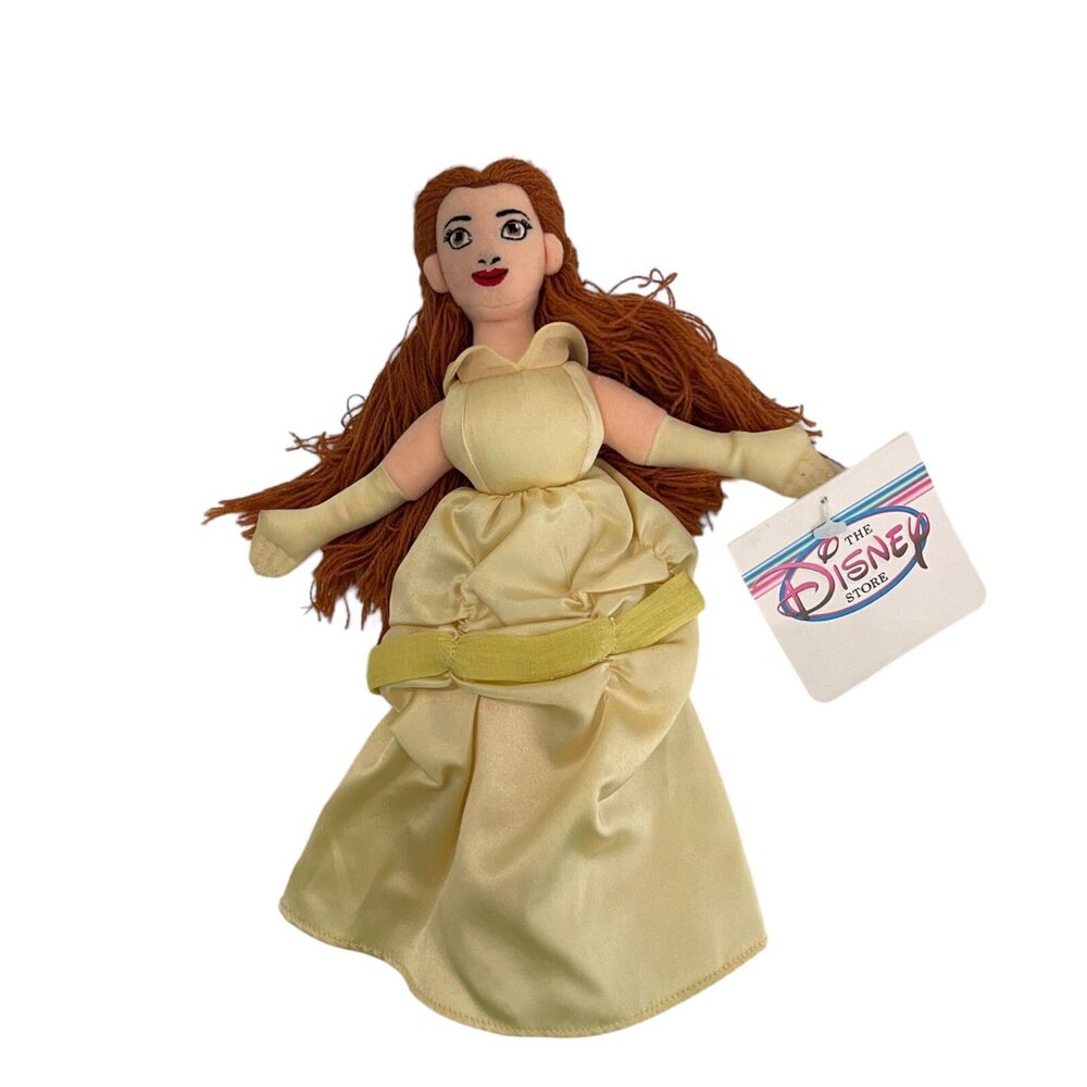 Disney Beauty and the Beast Belle Stuffed Plush Doll NWT Yellow Dress Bean Bag